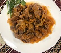 Печень куриная с луком