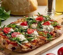 Креветки с рукколой и сыром Страчателла