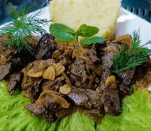 Печень жареная с луком