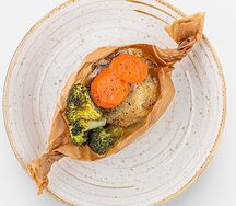 Рыбное филе на пару с овощами