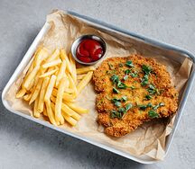 Шницель куриный с картошкой фри