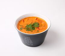 Том ям с курицей и креветками и рис на пару