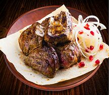 Шашлык из бараньей печени с плёнкой