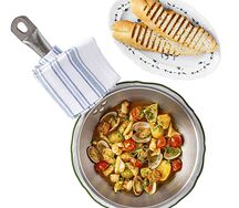 Морепродукты с картофелем и томатами