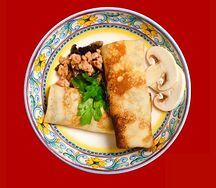 Блины Дедушкины с мясным фаршем и шампиньонами