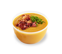 Гороховый крем-суп с копченостями