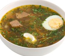Борщ зеленый с курицей