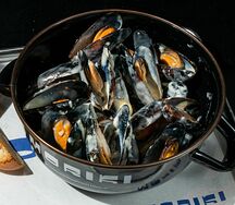 Мидии в сливочно-чесночном соусе