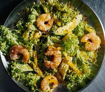 Салат креветки/заправка манго