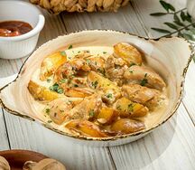 Цыпленок чкмерули с картофелем