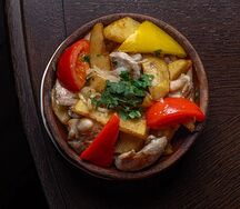 Оджахури с курицей и картошкой 