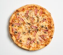 Пицца с говяжьей ветчиной и грибами