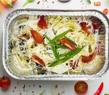 Паста с куриным филе и грибами