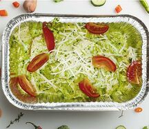 Паста с копченой индейкой в соусе сливочный песто