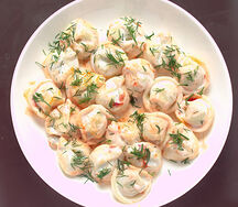 Пельмени с бульоном