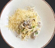 Баветте с белыми грибами