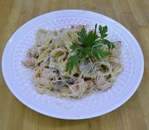 Феттучине с креветками