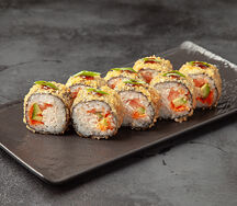 Ролл Темпура с лососем и крабом