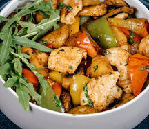 Куриная грудка с картофелем и грибами