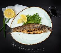 Сибас с соусом ткемали