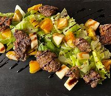 Тёплый салат с куриной печенью