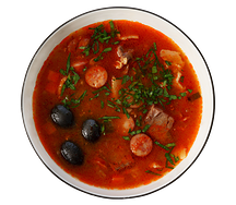 Солянка мясная на бочковых огурцах