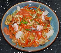 Лапша удон с морепродуктами