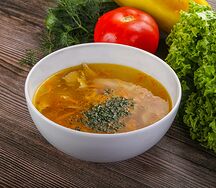 Лапша куриная с фрикадельками