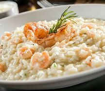 Лимонное ризотто с креветками