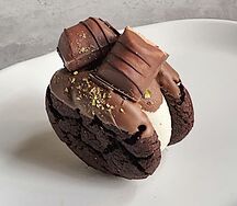 Брауни-сендвич с малиной