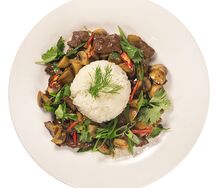 Говядина с шампиньонами