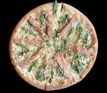 Пицца с копчёным лососем и рукколой