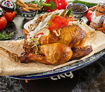 Цыпленок табака с салатом