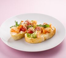 Креветки, томаты, пармезан