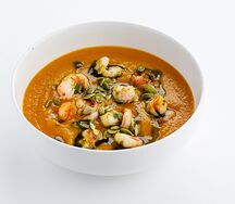 Тыквенный крем-суп с креветками