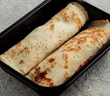 Блины с сыром и ветчиной