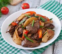 Печень куриная с картофелем