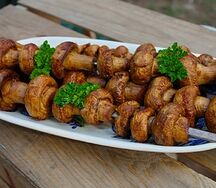 Шампиньоны на мангале