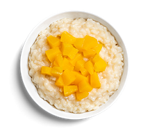 Рисовая каша на кокосовом молоке с персиками