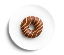 Шоколадный донат с карамельной начинкой