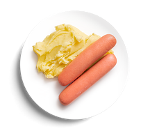 Молочные сосиски с картофельным пюре