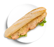 Багет с курицей и соусом цезарь