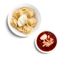 Борщ и пельмени