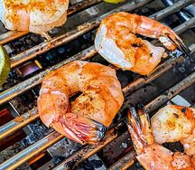 Креветки на мангале