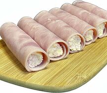 Рулетики из ветчины с сыром и грецким орехом 6 шт