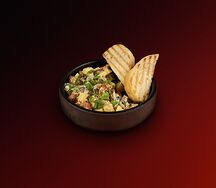 Картофельный салат с рёберным мясом