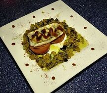 Судак с овощами рататуй