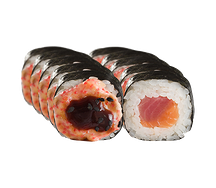 Ролл Вулкан с тунцом и лососем