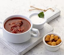 Борщ с гренками