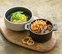 Говядина по-строгановски с картофельным пюре